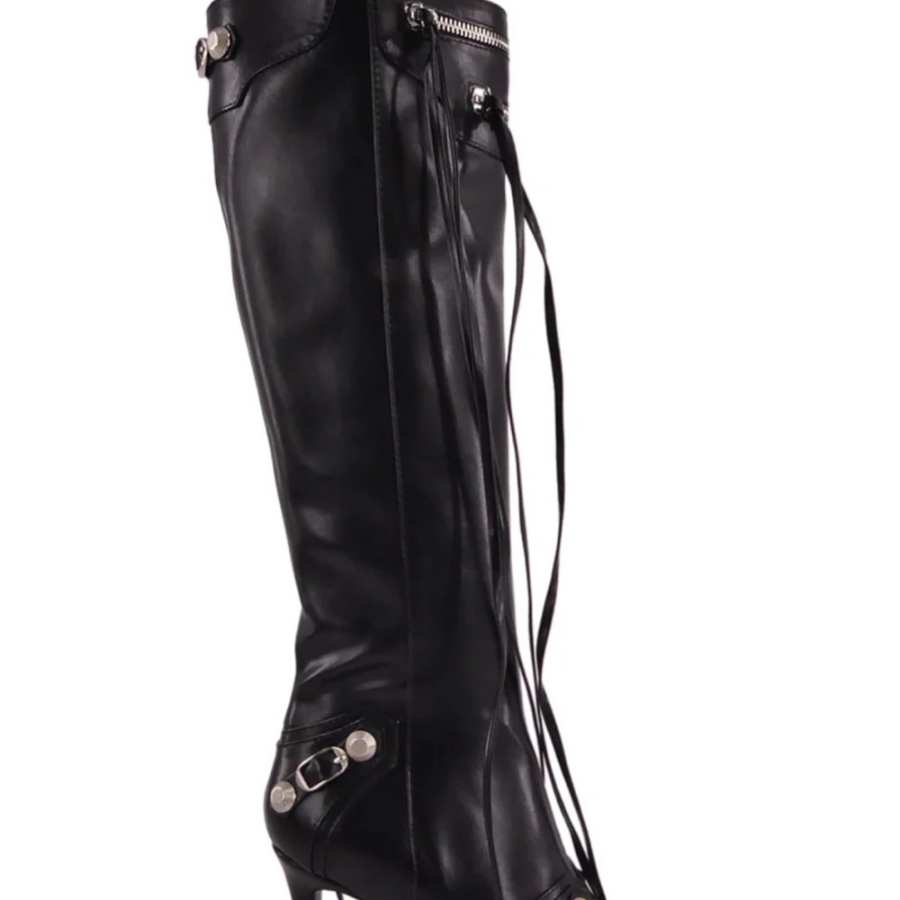 Black Knee-High Leather Boots